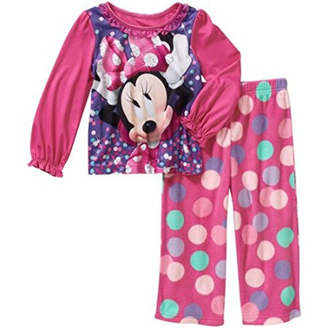 Minnie Mouse Toddler Girl s Dot Polyester and Fleece Pants Pajama