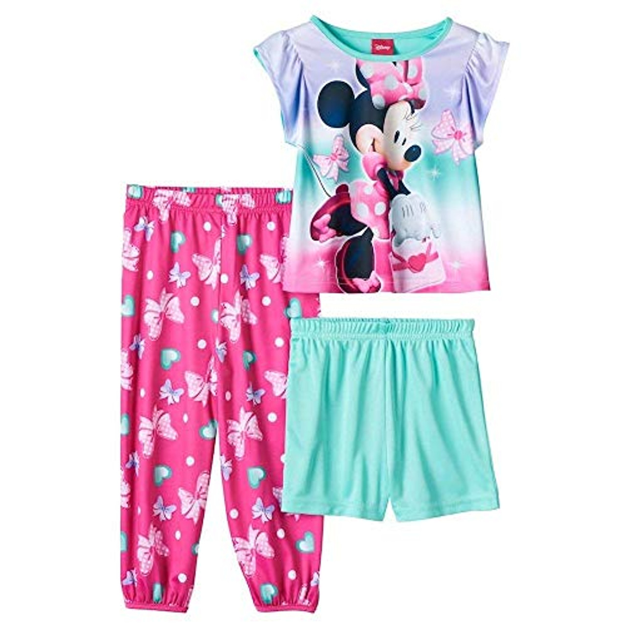 Disney s Minnie Mouse Toddler Girl Top Shorts Pants Pajama Set