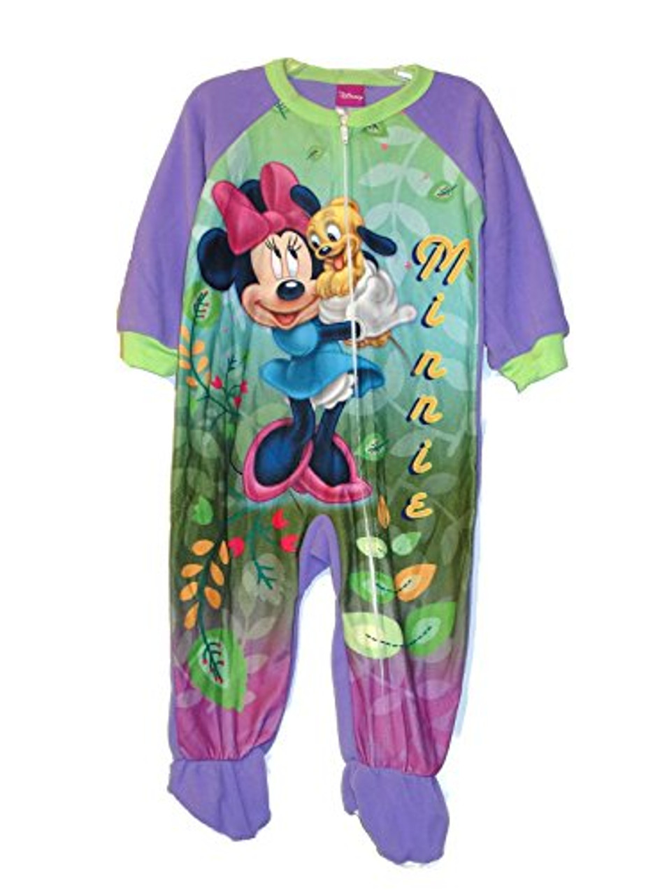 Minnie Mouse and Puppy Dog Girl s Fleece Flannel Footed Pajama