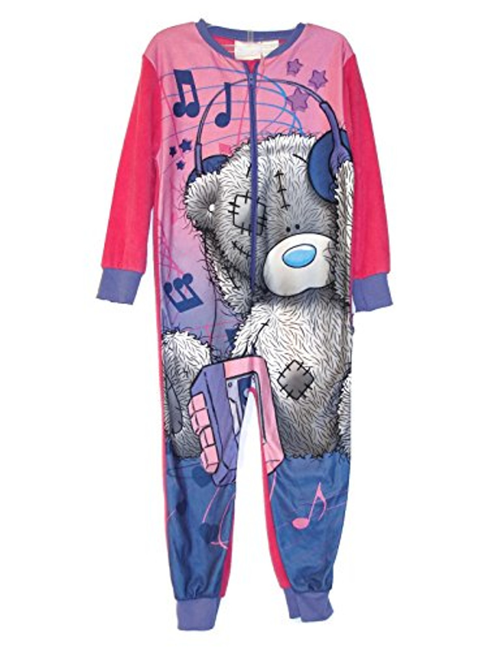 Girl's Music Patchwork Teddy Bear Fleece Pajama Sleeper, Size 4/5 - Little  Dreamers Pajamas