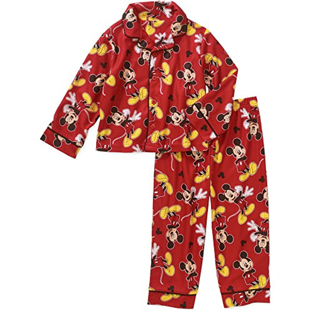 Disney Mickey Mouse Toddler Boy Button Down Coat Pajama Set Size