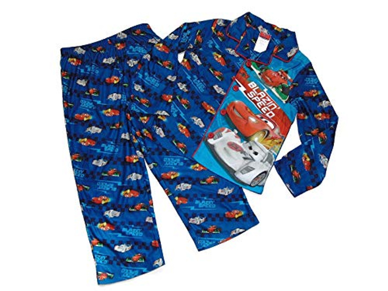 Cars Lightning McQueen Boy s Flannel Coat Pajama Set Size 4T