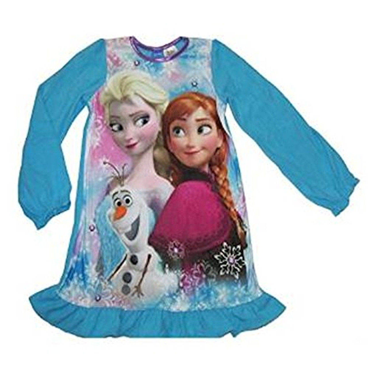 Disney Frozen Fleece Nightgown Sleepwear Dress Little Girls Size