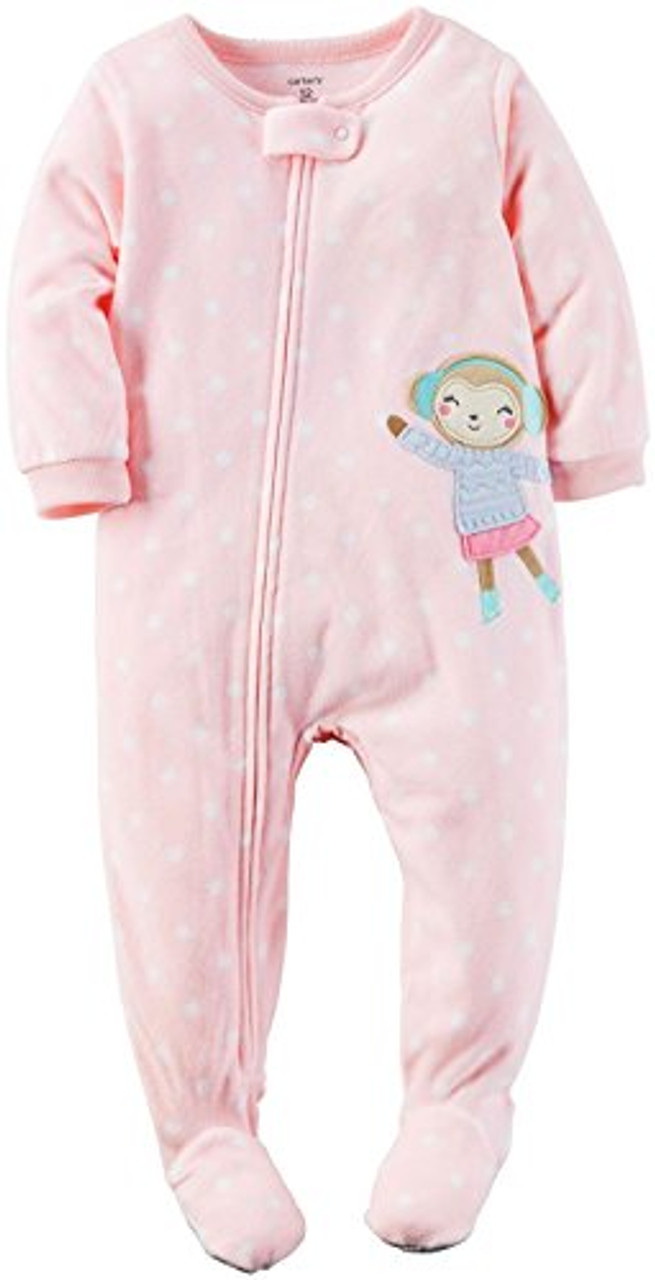 Carter's Winter Skiing Polar Bear Print Cotton and Polyester Footed Pajama  Sleeper - Little Dreamers Pajamas
