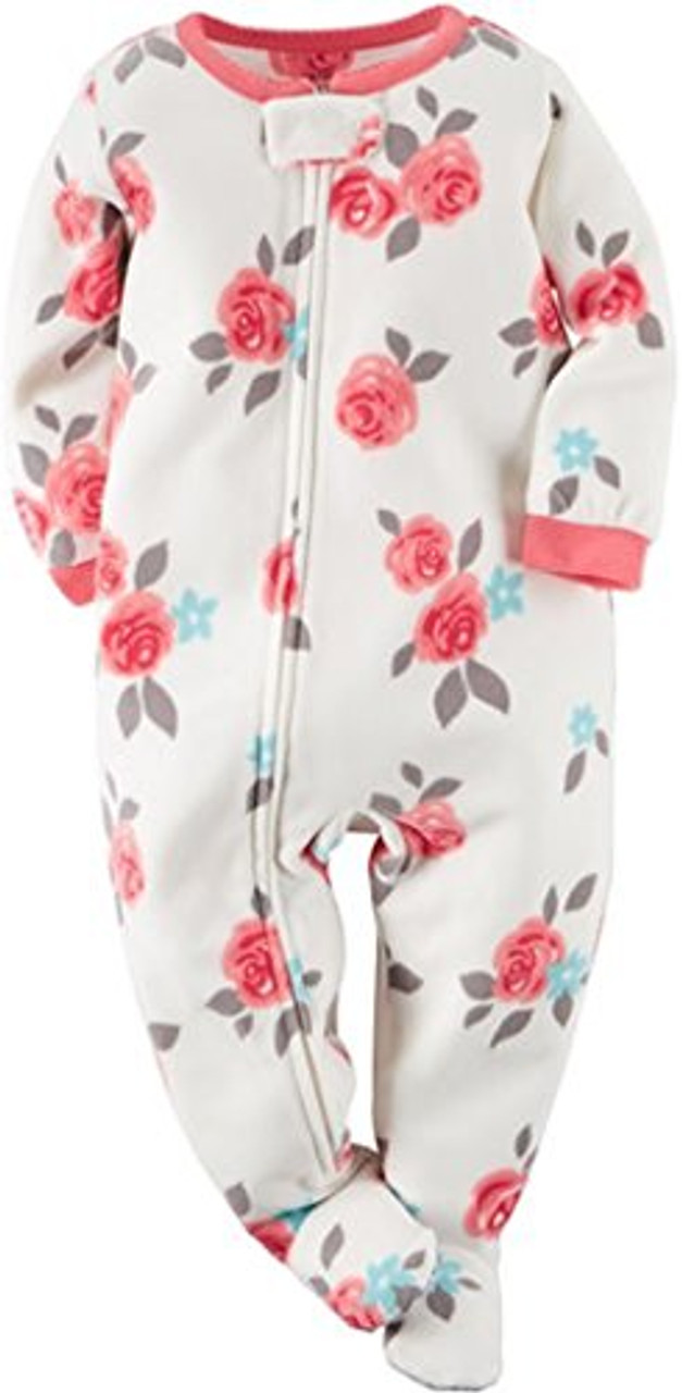 Carter s Toddler Girl s Fleece Rose Blanket Pajama Footed Sleeper