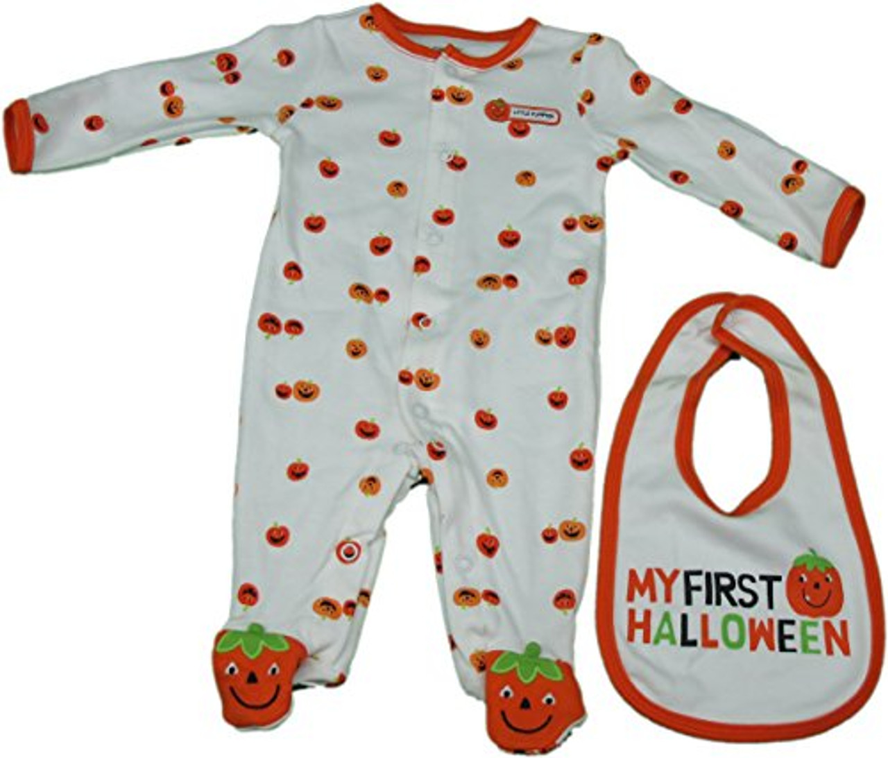 Carters Baby 2 Pc First Halloween Pumpkin Sleeper with Bib Size 3