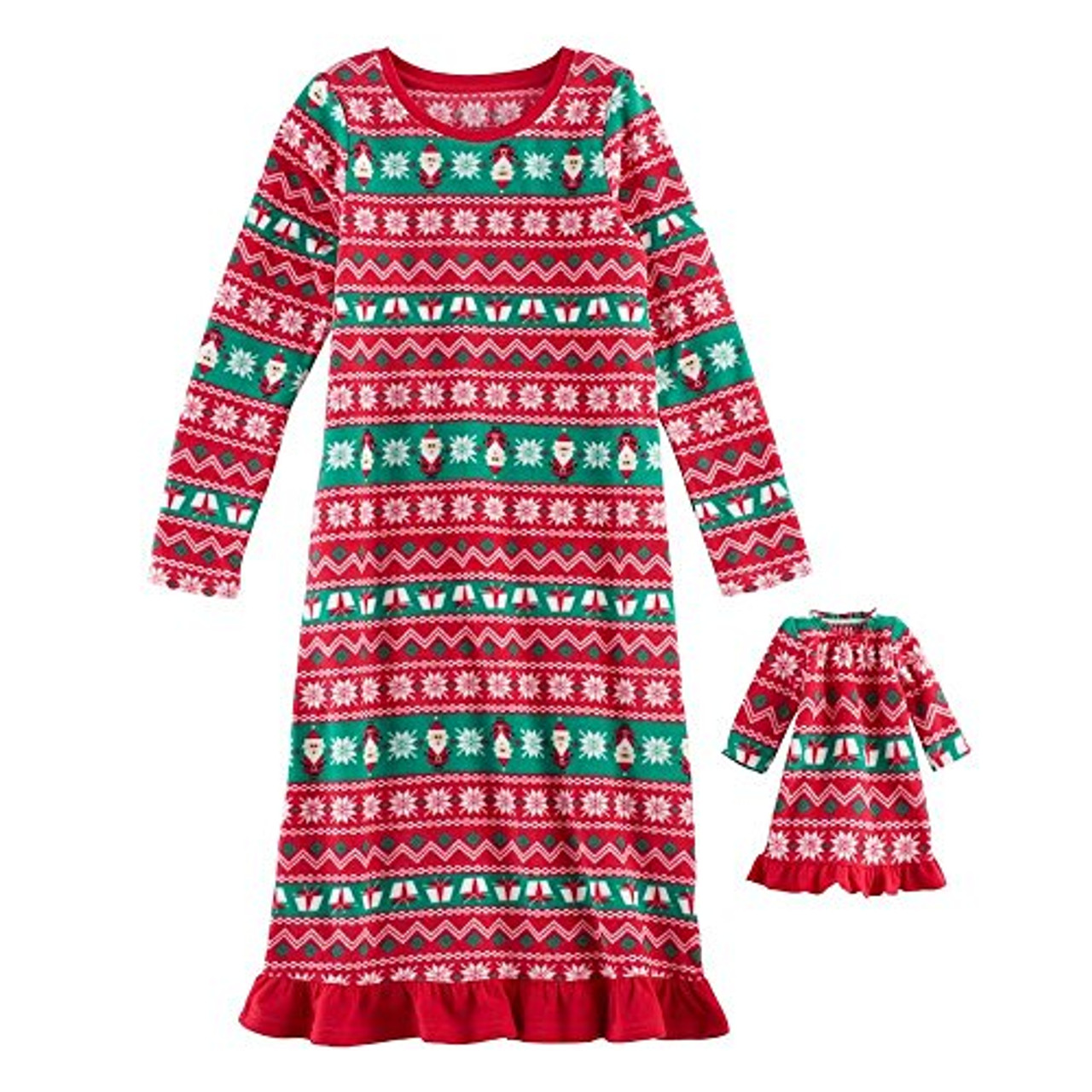 Girls Vintage Christmas Long Sleeved Night Gown - Tartan