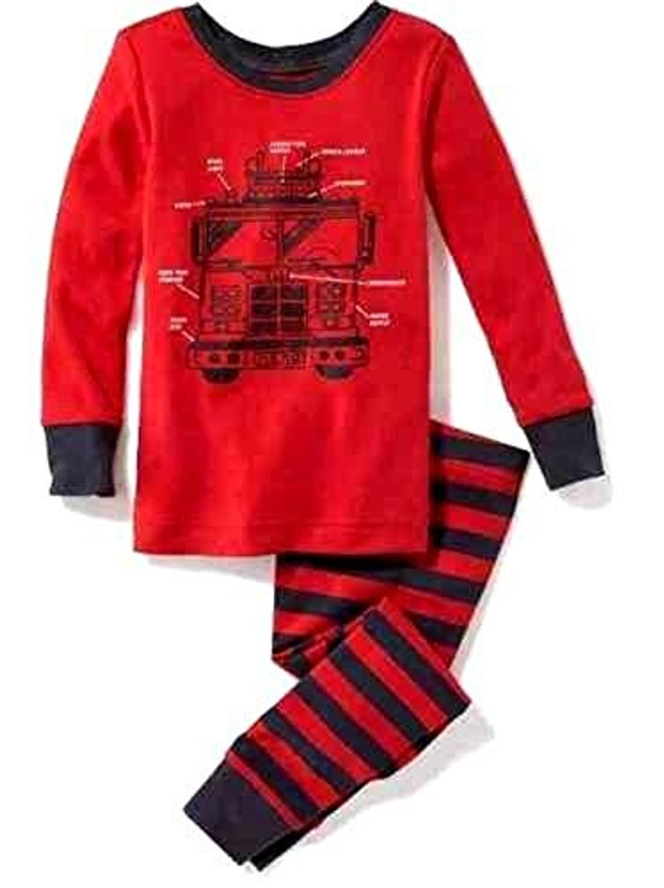 Old Navy Toddler Boy's Fireman Fire Fighter Cotton Pajama Set