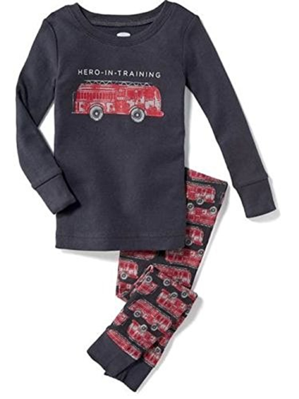 Old Navy Hero-In-Training Fire Truck Cotton Pants Pajama Set Size