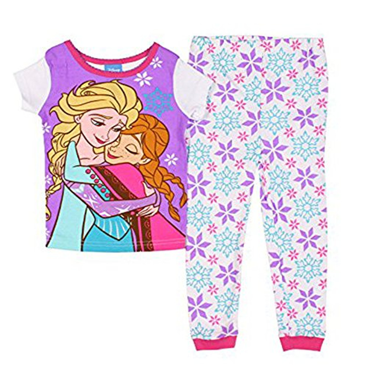 Disney Frozen 2 Piece Short Sleeve Cotton Pajama Sleepwear Little