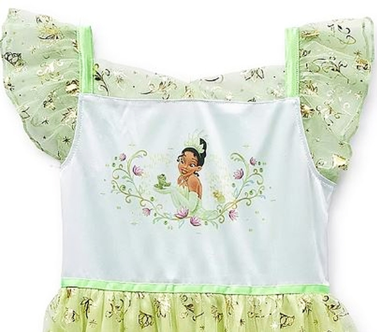 Disney Princess Tiana Fancy Deluxe Golden Foil Nightgown Gown