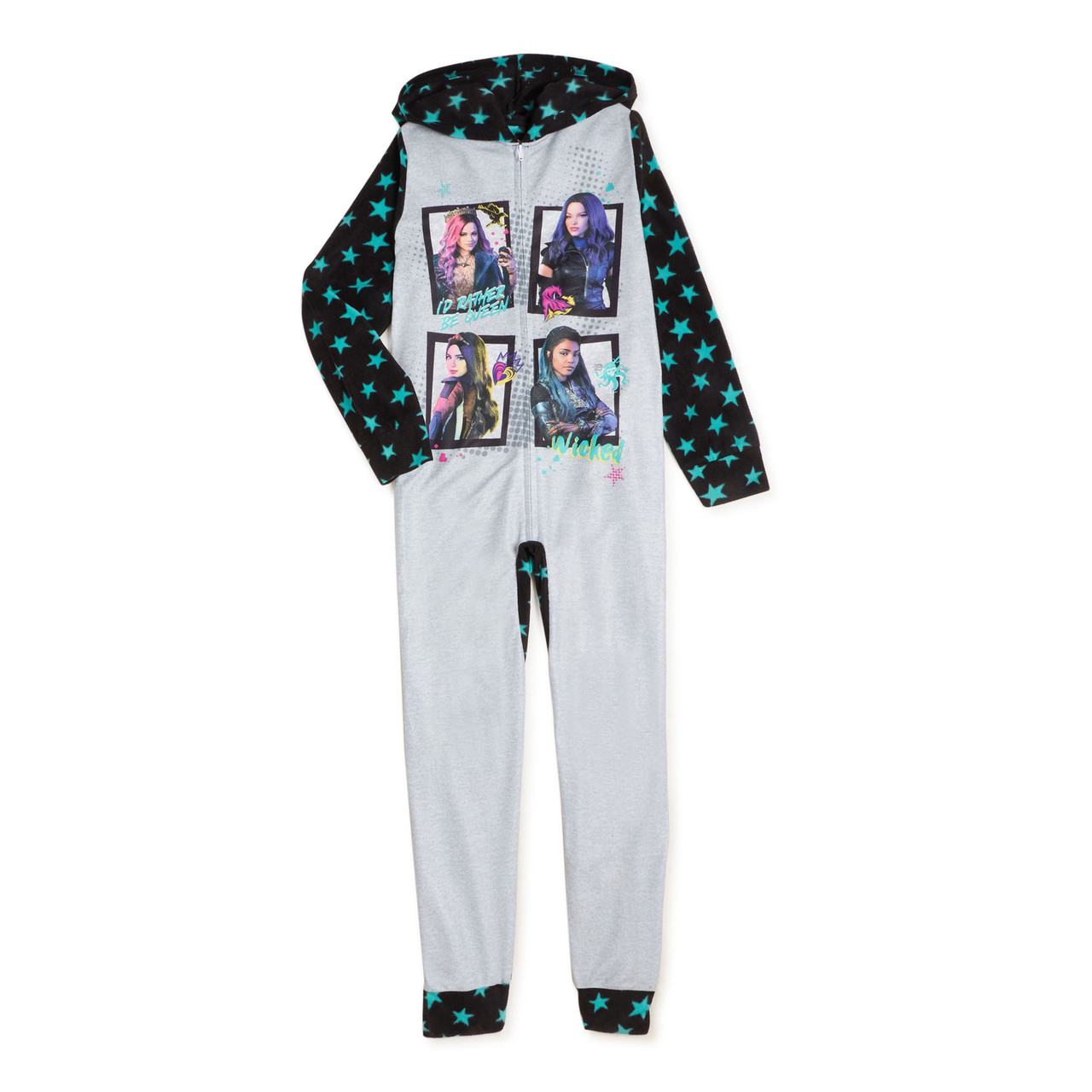 Descendants Characters Hooded Fleece Girls Pajama Sleeper Little