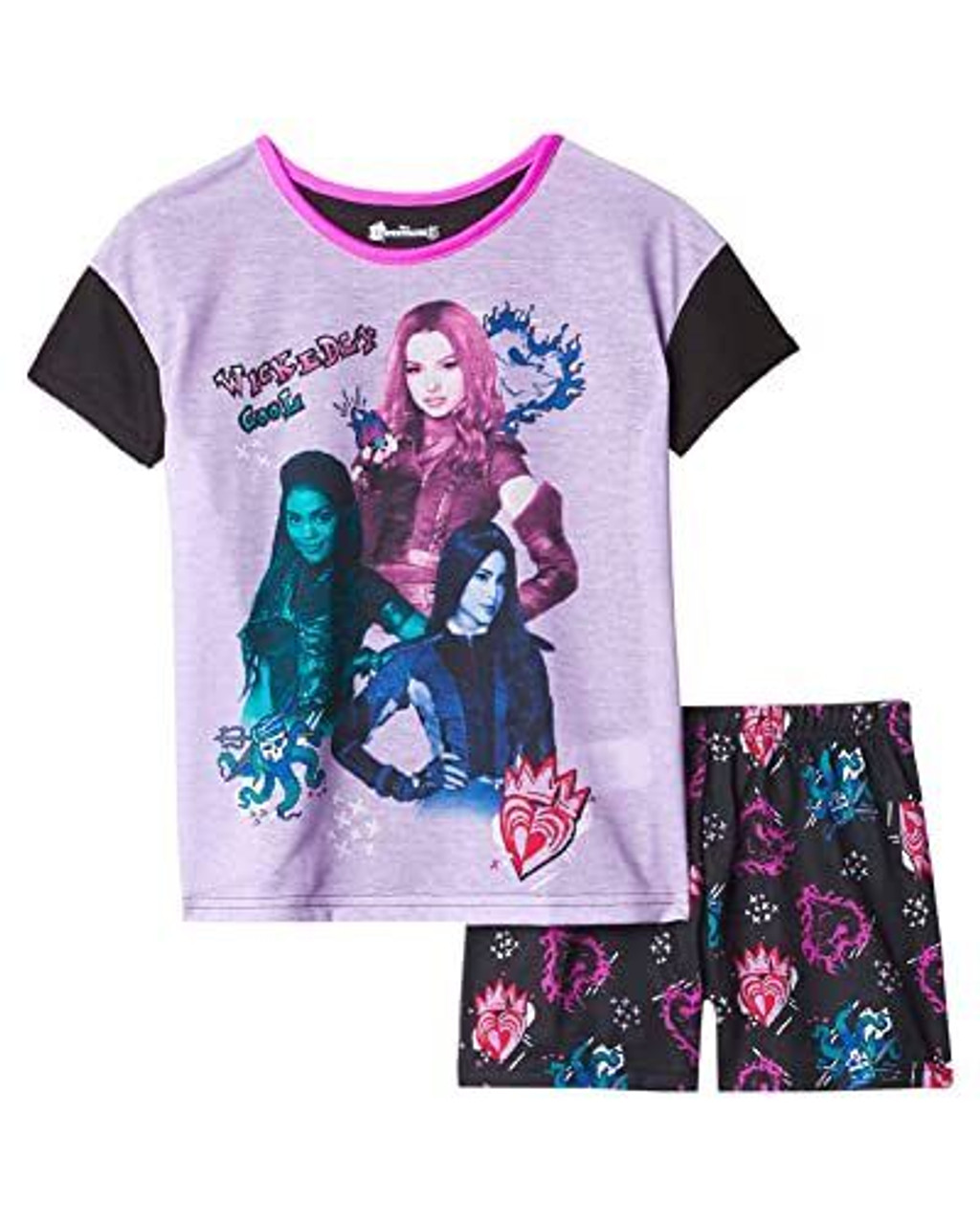 Descendants Girl s Wickedly Cool Pajama Shorts Set. Size 12