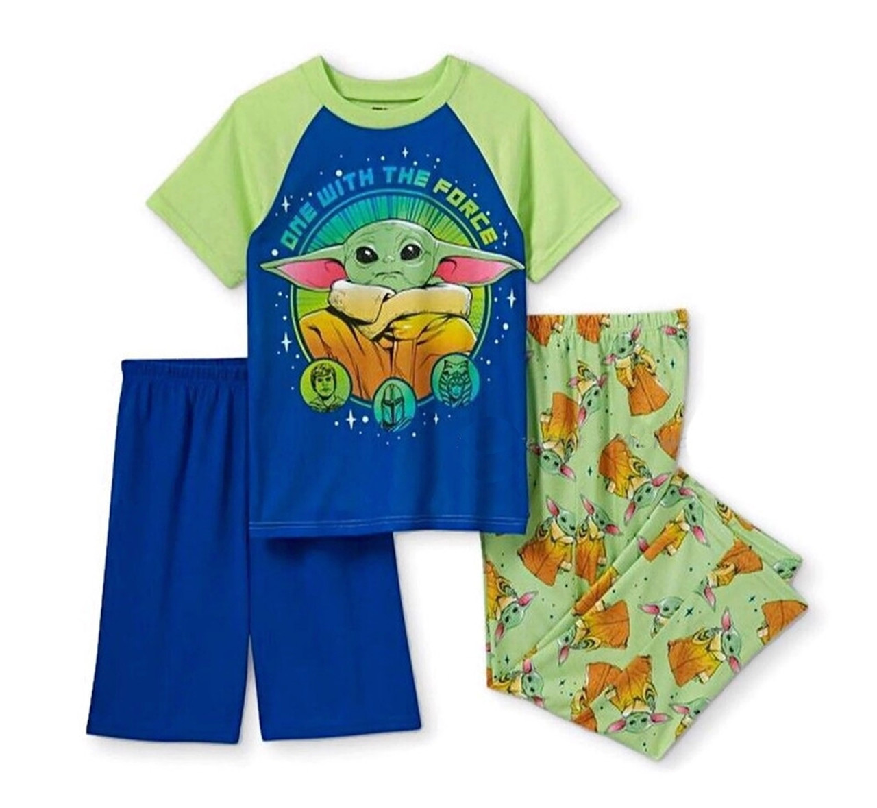 Mandalorian Grogu One With The Force Boy s 3 Piece Pajama Set