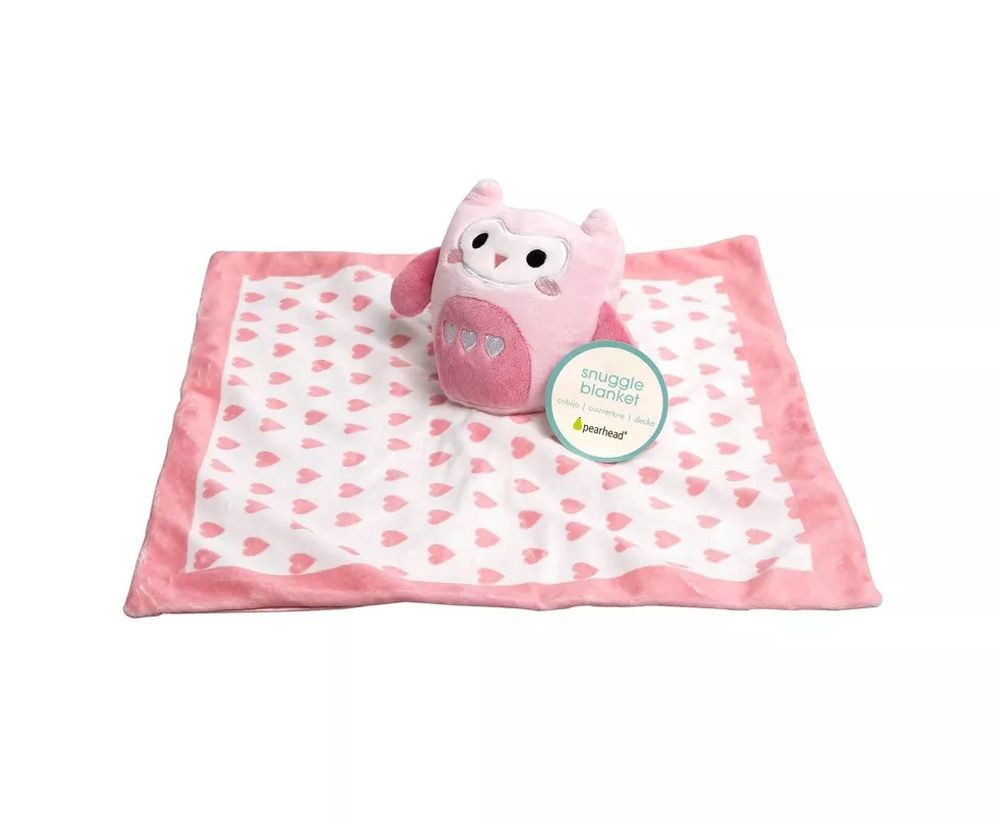 Baby Girl's Pink Ultra-soft Lovey Security Blanket Plush Owl