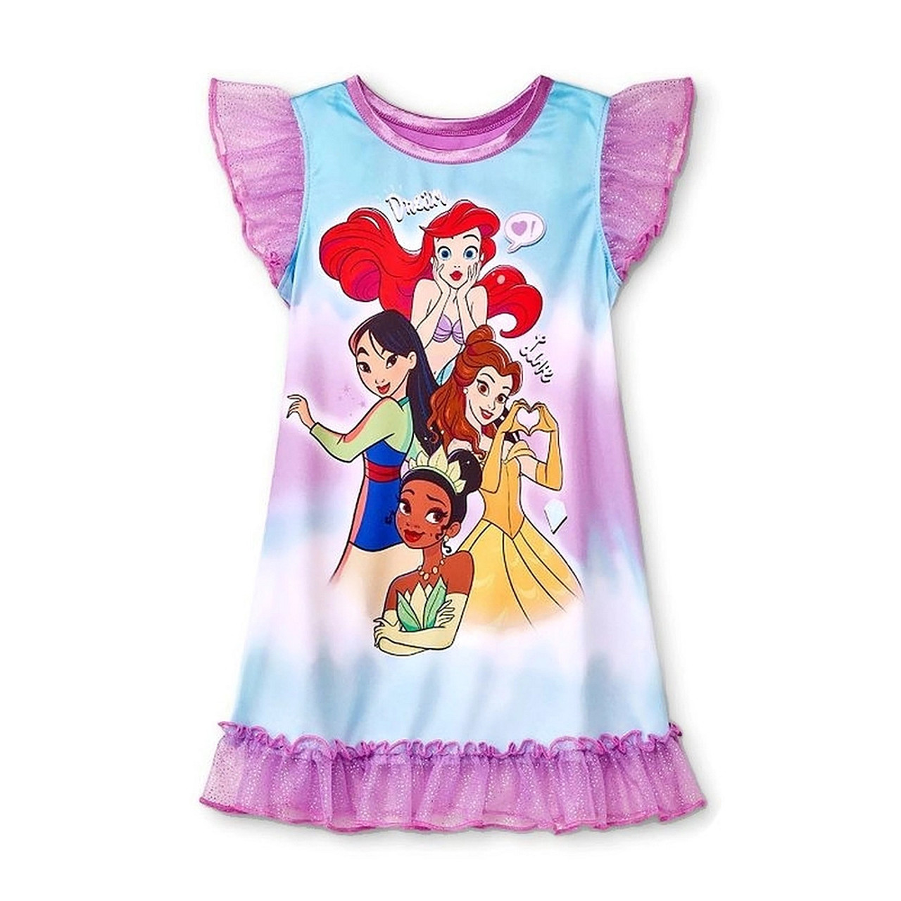 Disney Princess Ariel Mulan Belle and Tiana Silky Purple