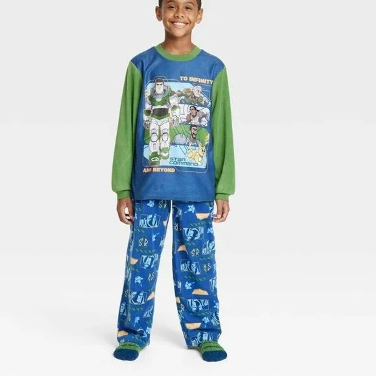 Buzz Lightyear Star Command Boy s Fleece Pajama Set with Socks