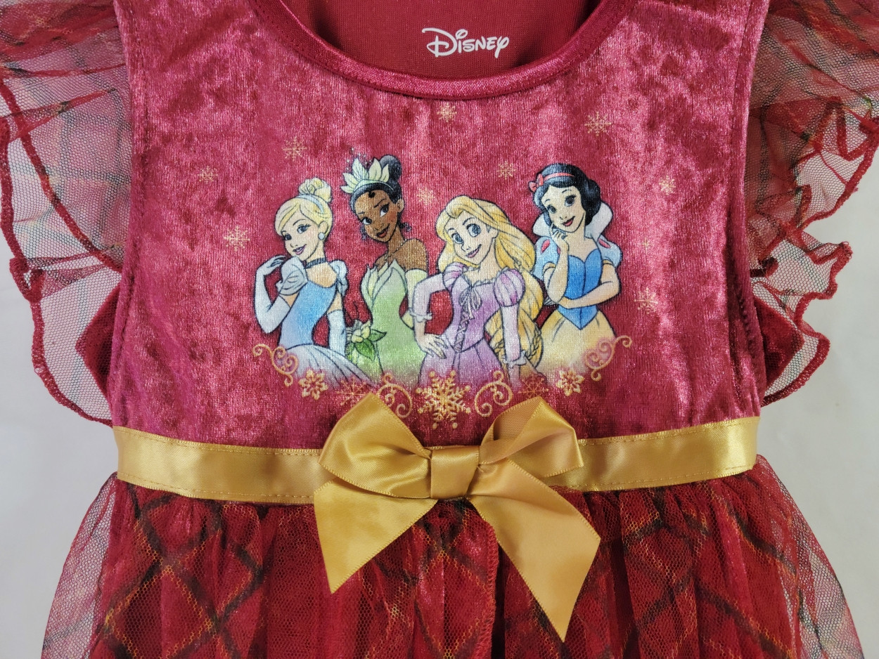 Disney Princess Crushed Velour Plaid Holiday Christmas Toddler Nightgown,  Gown - Little Dreamers Pajamas