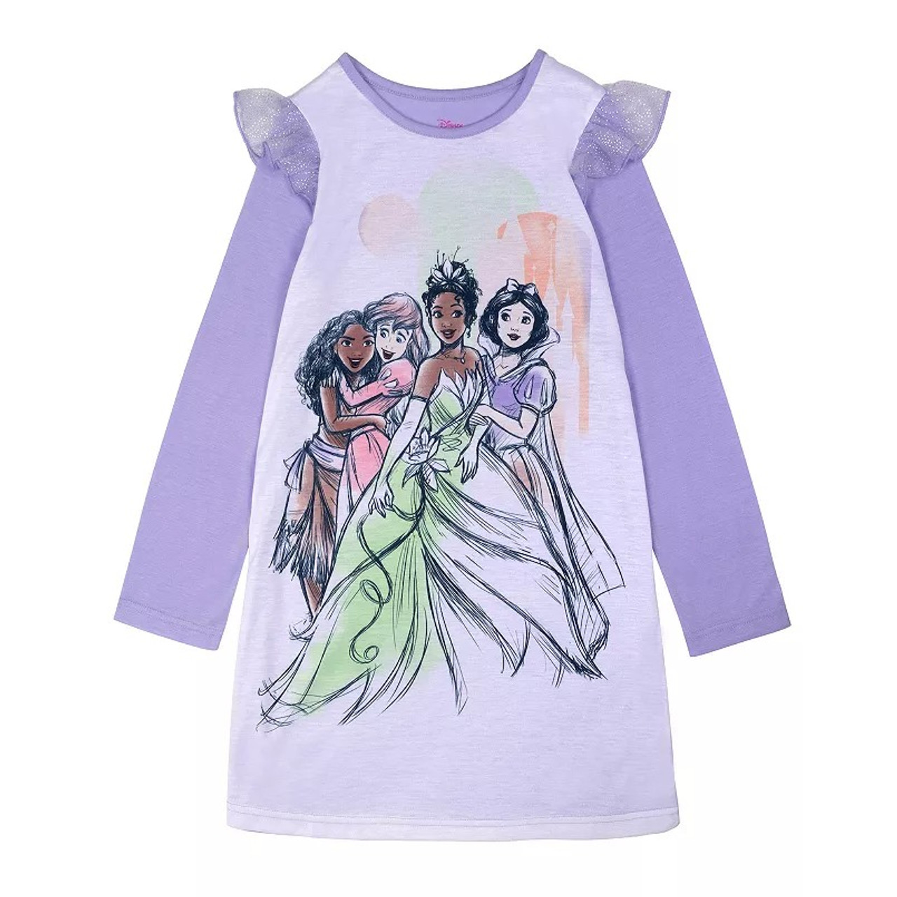 Disney Princess Moana Ariel Tiana and Snow White Girl s Purple