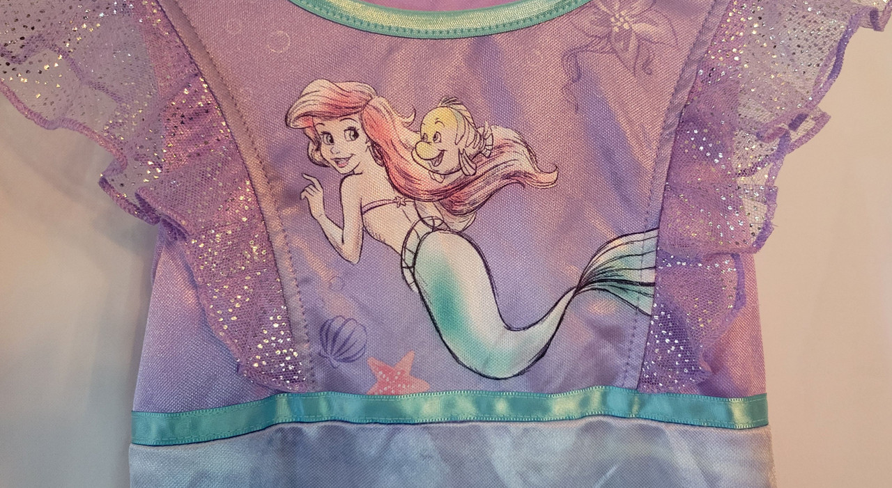 Disney Little Mermaid Ariel and Flounder Toddler Girl's Satinet