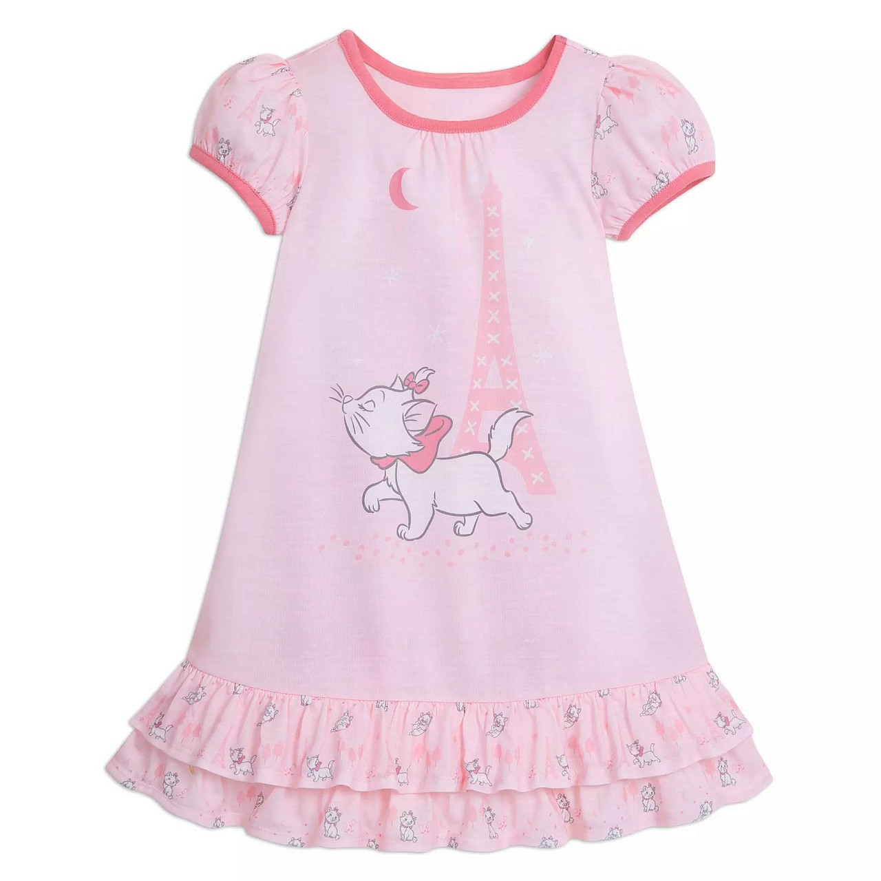 open lace back dress Pink Stripe Long Sleeve Nightgown  Classic Whimsy