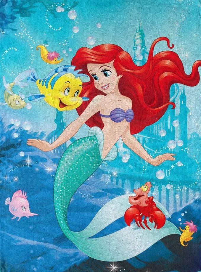 Little Mermaid/Ariel Micro Raschel Throw Blanket, 46