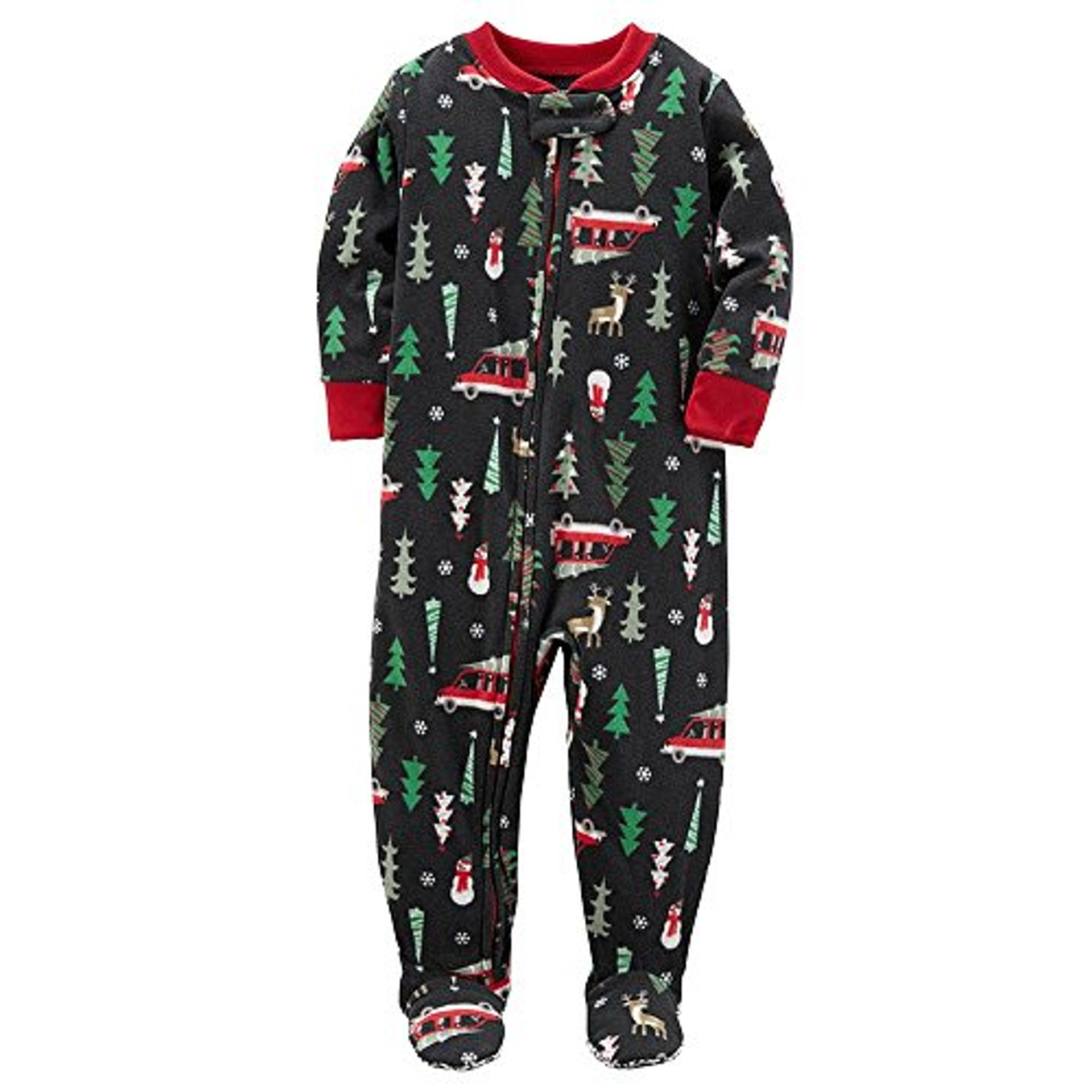 Carter's Christmas Tree, Snowman, Reindeer Fleece Footed Pajama Sleeper