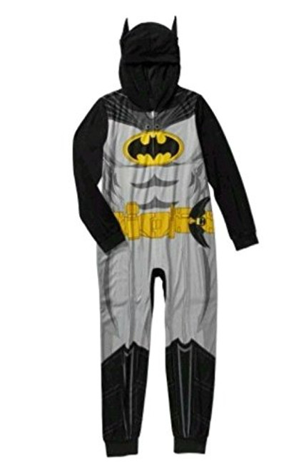 Batman Boy's Union Suit Fleece Hooded Pajama Sleeper