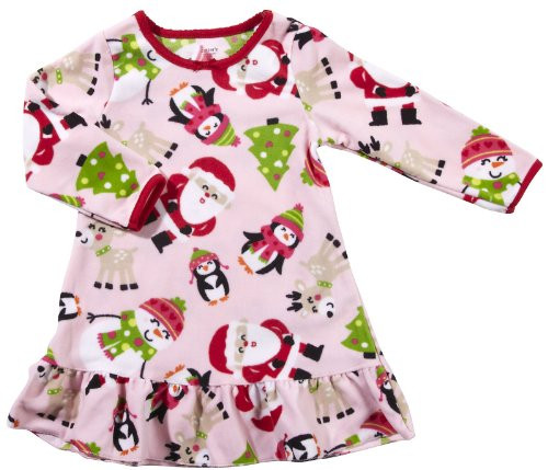 Carter's Girl's Holiday Christmas Santa Fleece Nightgown, Gown, Size 3T | Little Dreamers Pajamas