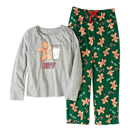 Girl's BFF Milk and Gingerbread Man Cookie Holiday Pajama Set, Size 6/6X | Little Dreamers Pajamas