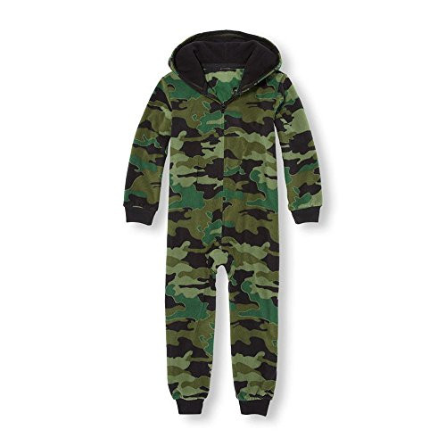 Boy's Glacier Fleece Hooded Camouflage Pajama Sleeper
