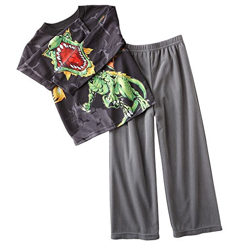 Jammin' Jaws Boy's Fire-Breathing Dragon Polyester Fleece Pajama Set, Size 6