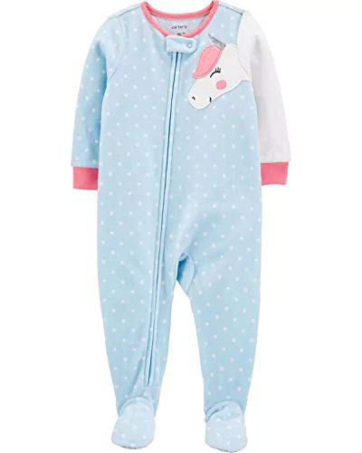 Carter's Toddler Girl's Fleece Unicorn Polka Dot Pajama Sleeper | Little Dreamers Pajamas