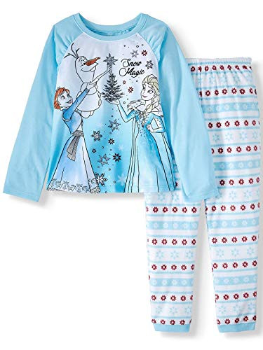 Frozen Anna, Elsa and Olaf Snow Magic Christmas Fleece Pajama Set | Little Dreamers Pajamas