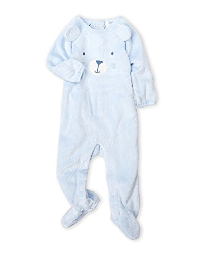 Sterling Baby Boy's Bunny Blue Luxe Faux Fur Footed Pajama Romper | Little Dreamers Pajamas