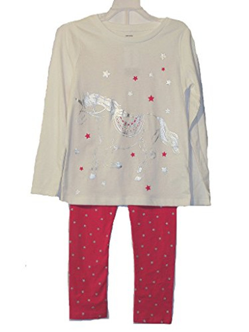 Carter's Girl's Silver Foil Unicorn and Star Print Pajama Set