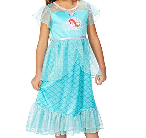 Ariel Little Mermaid and Flounder Satin and Tulle Fancy Nightgown, Gown | Little Dreamers Pajamas