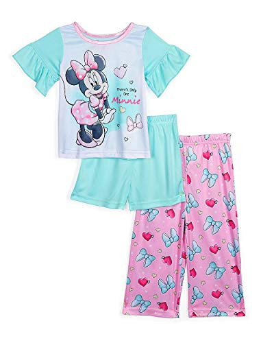 There's Only One Minnie Toddler Girl's 3-Piece Pajama Shorts, Pants Set | Little Dreamers Pajamas