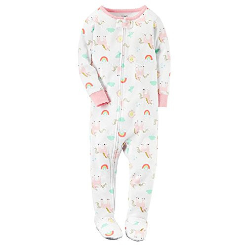 Carter's Girls Toddler Rainbow Unicorn Cotton Footed Pajama Sleeper | Little Dreamers Pajamas