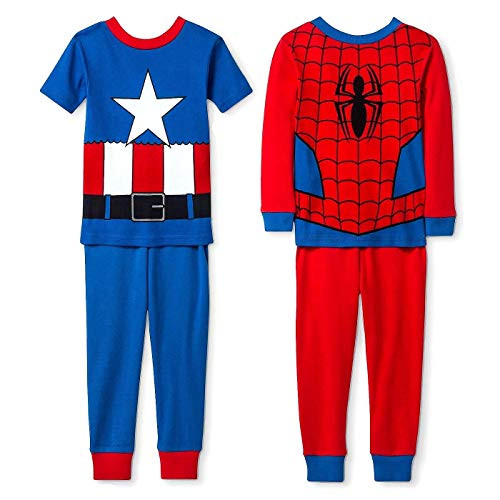 Captain America and Spider-Man Toddler Boy's Costume Pajama Sets