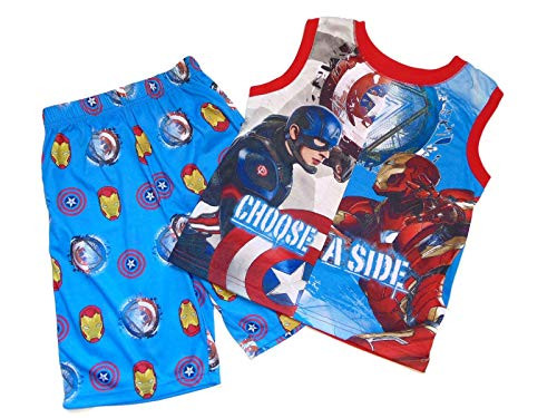 Captain America and Iron Man Choose A Side Pajama Shorts Set | Little Dreamers Pajamas
