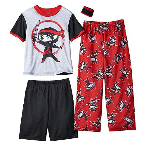 Boy's 3-Piece Ninja Karate Pajama Set with Wrist Band, Size 4