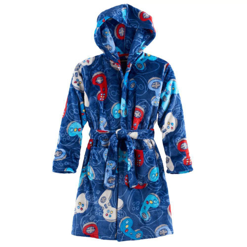 Climate Smart Hooded Video Game Luxe Fleece Bathrobe Climate Smart Hooded Video Game Luxe Fleece Bathrobe