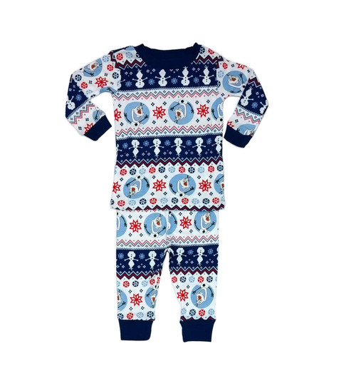 Baby Boy's Olaf Fair Isle Print Cotton Pajama Set, Size 12 Months
