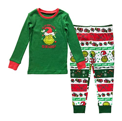 The Grinch Toddler Boy's Girl's Christmas Cotton Pajama Set