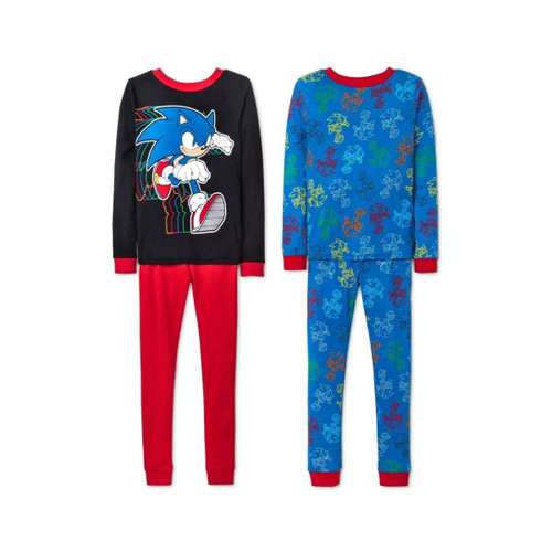 Sonic The Hedgehog Boys 4-Piece Pajama Set