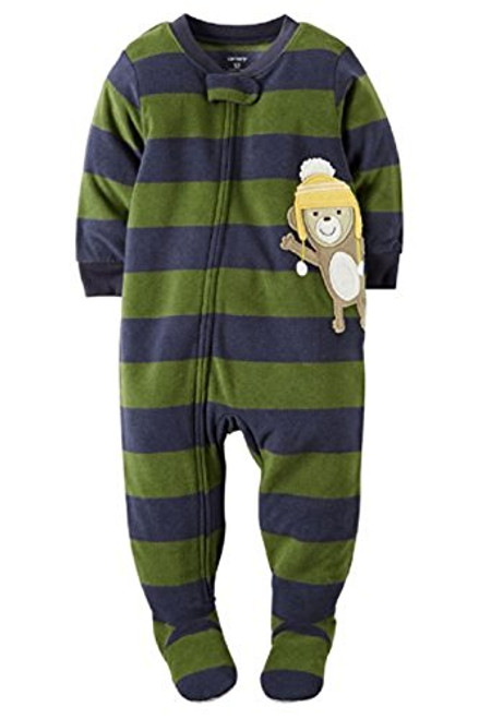 Carter's Striped Monkey Fleece Footed Pajama Sleeper Carter's Striped Monkey Fleece Footed Pajama Sleeper
