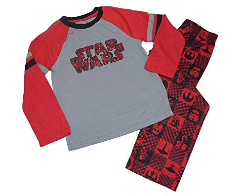 Star Wars Boy's Logo Polyester Jersey, Flannel Pajama Set
