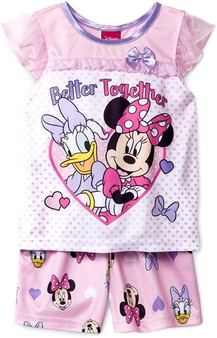 Toddler Girl's Minnie and Daisy Better Together Pajama Shorts Set, Size 2T Toddler Girl's Minnie and Daisy Better Together Pajama Shorts Set, Size 2T
