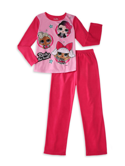 L.O.L. Surprise! Dolls Girl's 'Rock The Boat' Flannel Pajama Set, Size 6/6X Pink | Little Dreamers Pajamas